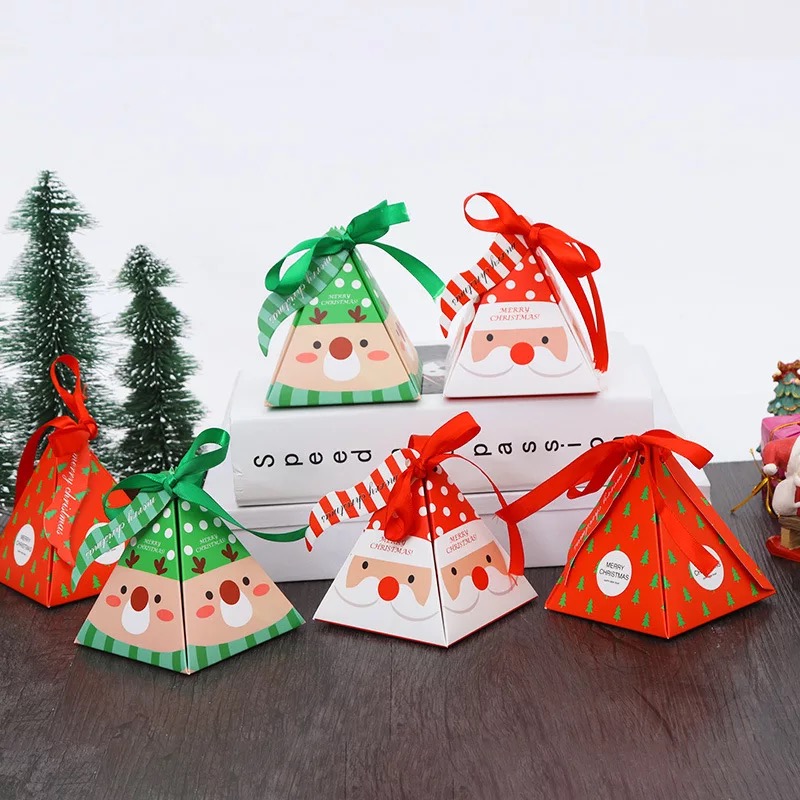 国产圣诞节三角糖果盒礼物盒1２个混色（包）