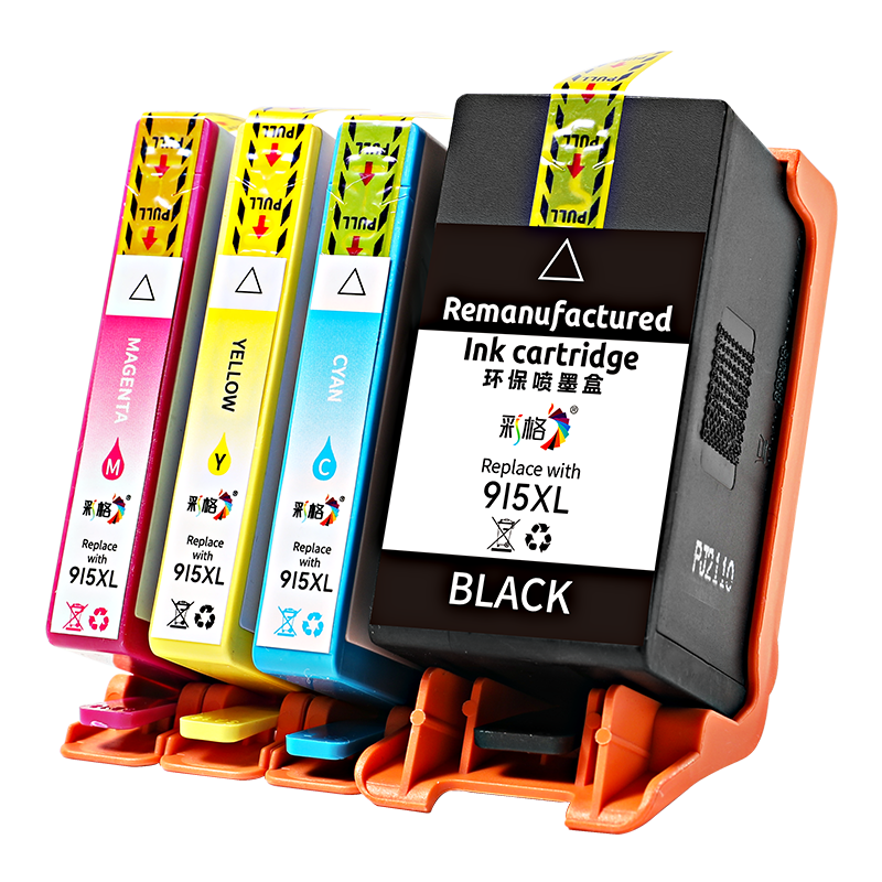 彩格915XL墨盒适用惠普8020打印机8010 8012 8018 8022 8026 8028 8030四色套装 （单位：套）