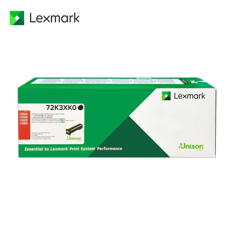 利盟（Lexmark） 72K3XK0 高容黑色粉盒 33000页 适用CS820/CX820/CX825/CX860打印机（支）