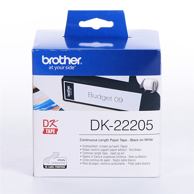 兄弟 DK－22205 标签机色带 62mm*30.48m白底/黑字(纸质)(卷)