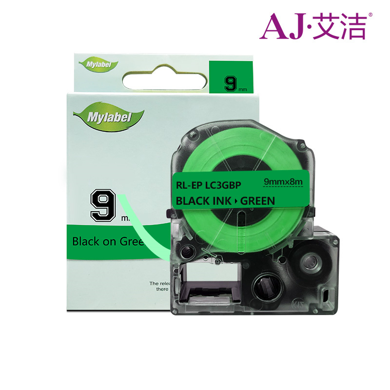艾洁LK-3GBP爱普生标签色带绿底黑9mm(个)