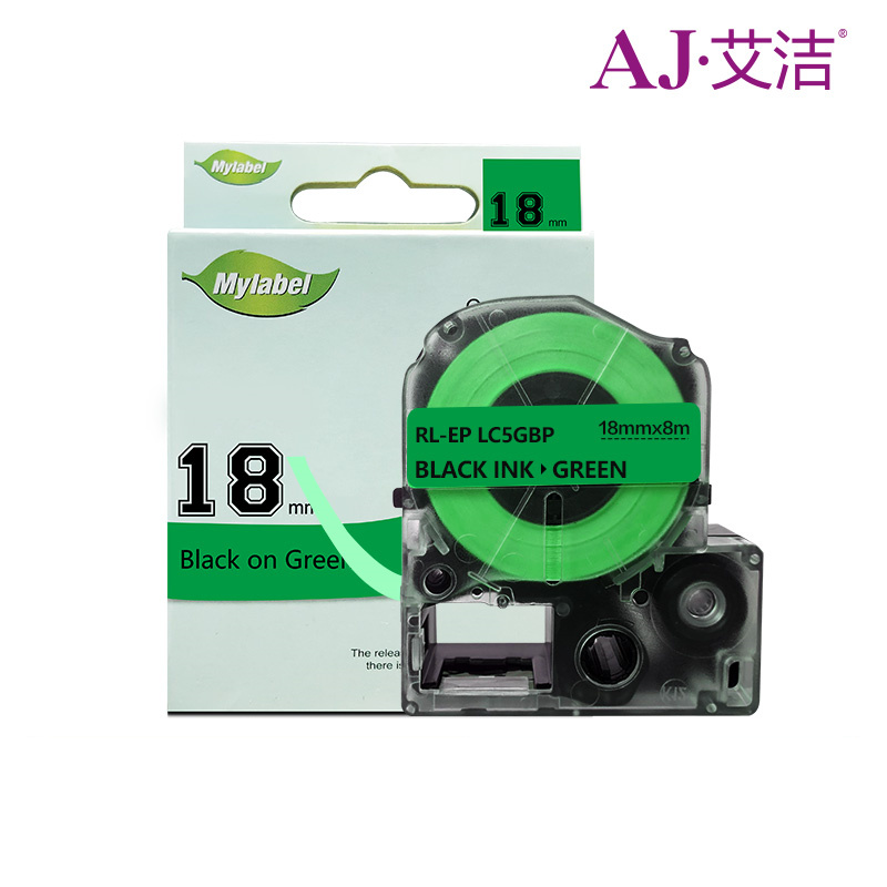 艾洁LK-5GBP爱普生标签色带绿底黑18mm(个)