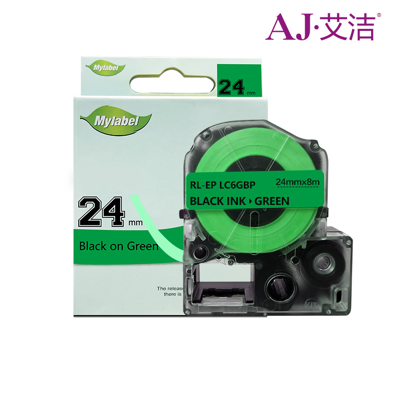 艾洁LK-6GBP爱普生标签色带绿底黑24mm(个)