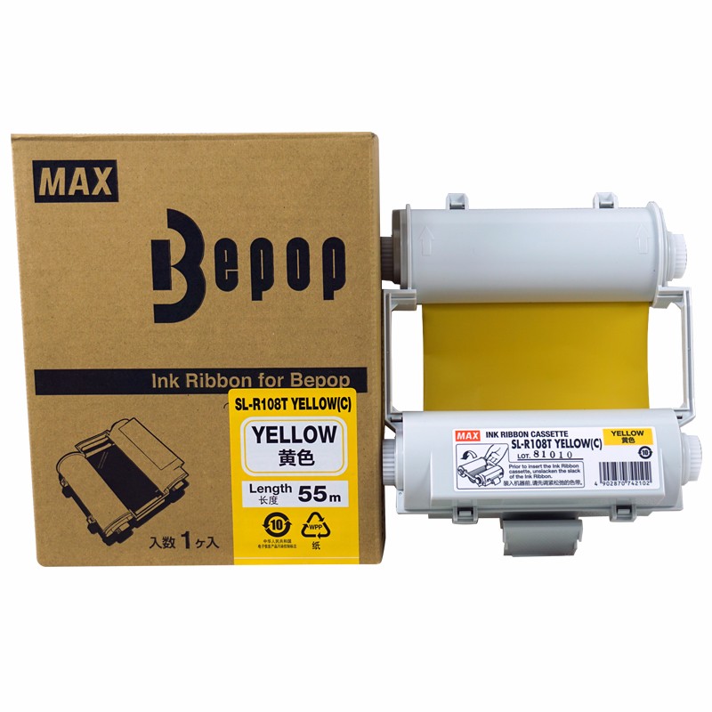 美克司（MAX）SL-R108T彩色标签机色带黄色55M*110mm(卷)