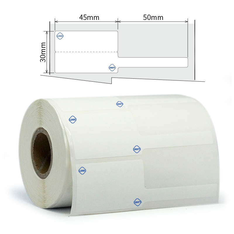 开玛K2209 打印标签纸 45mm*30mm+50mm (台式/预印LOGO)300片/卷 白色(单位:卷)