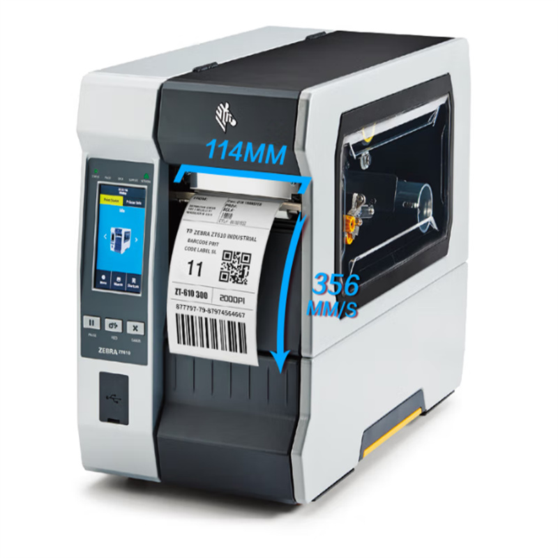 ZEBRA 斑马 工业型不干胶标签吊牌水洗标条码打印机 金属标签打印机   ZT610-标准4英寸打印机（600dpi）触摸屏 1台（台）