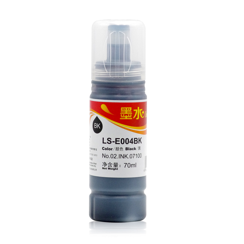 莱盛 LS-E-004BK 墨水 黑色单瓶装 适用于：EPSON L1118/1218/3108/3116/3218/4151/4263/5198/6168/6268/14158等 打印页数：4500页 (单位：瓶)
