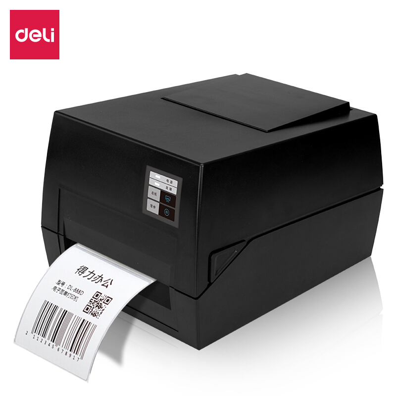得力DL-825T条码打印机(黑色)（台）（108MM  热敏+碳带双模式）