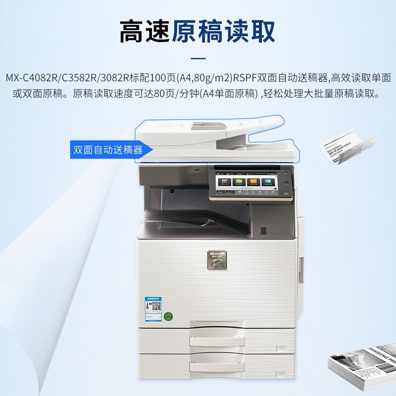 夏普(SHARP) MX-C3582R +双面输稿器+双层纸盒 复合机 (计价单位：台) 白色
