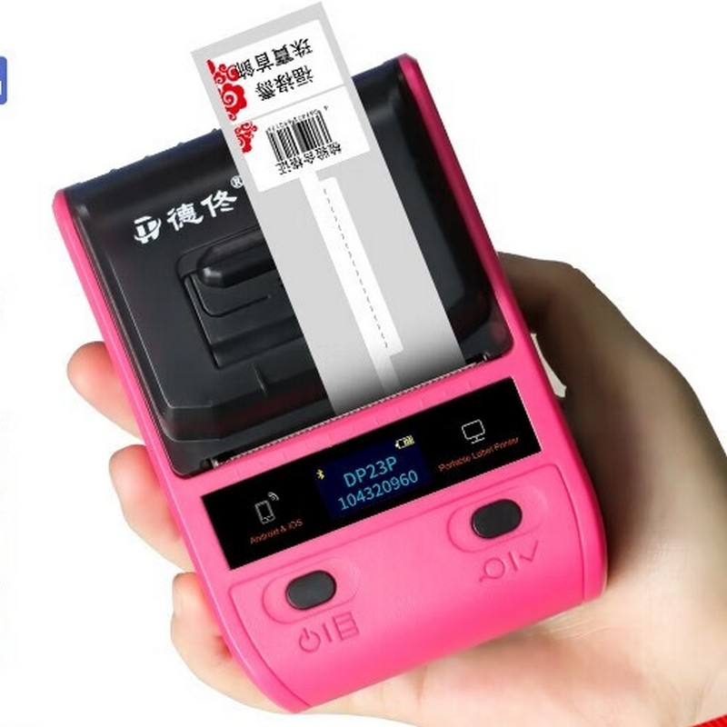 德佟标签打印机手持蓝牙便携式单机 DP23P 粉色（单位：台）