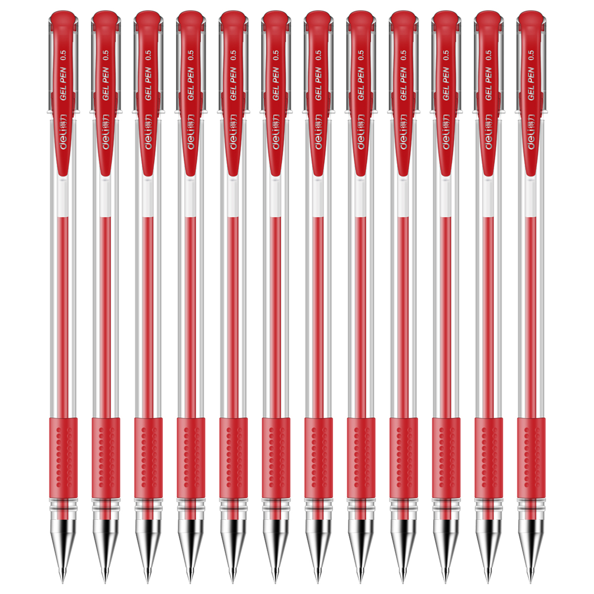 得力 6600 中性笔0.5mm 12支/盒 （单位：支） 红