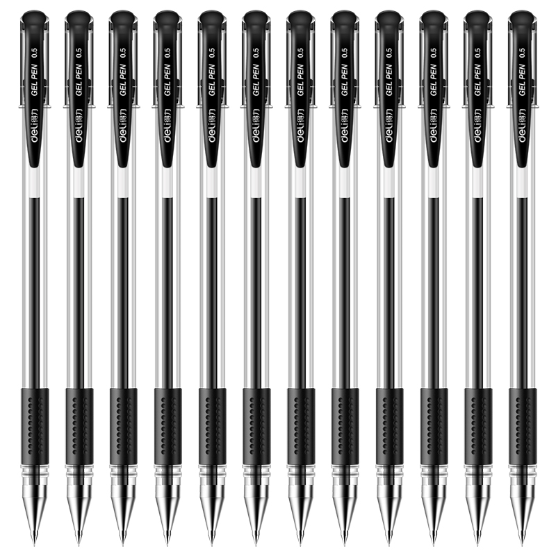 得力 6600ES 0.5mm中性笔 12支/盒 （单位：支） 黑