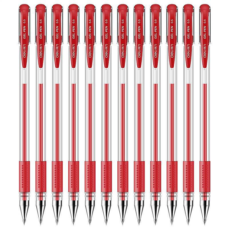 得力 6600ES 0.5mm中性笔 12支/盒 （单位：盒） 红