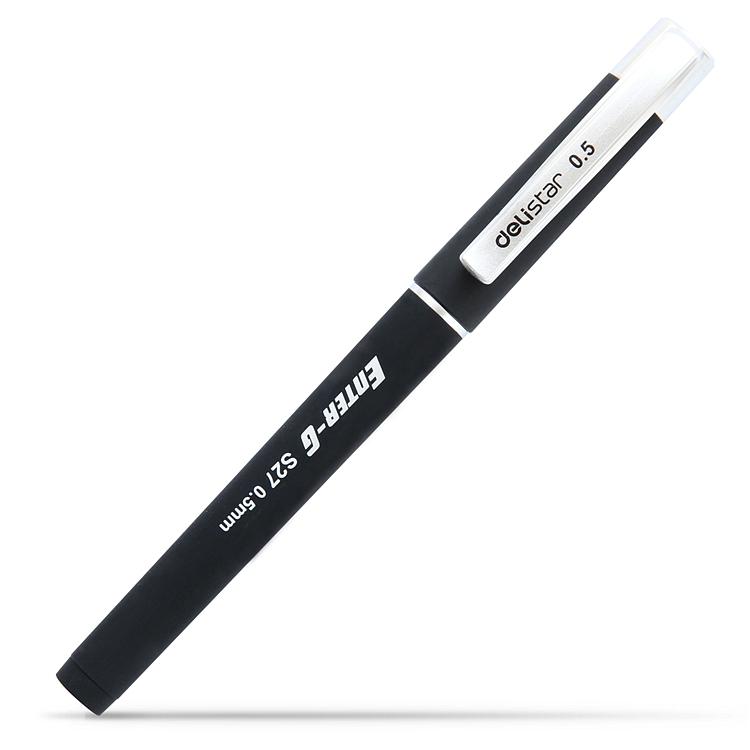 得力 S27 签字笔中性笔水笔 0.5mm 12支/盒 (单位:支) 黑色