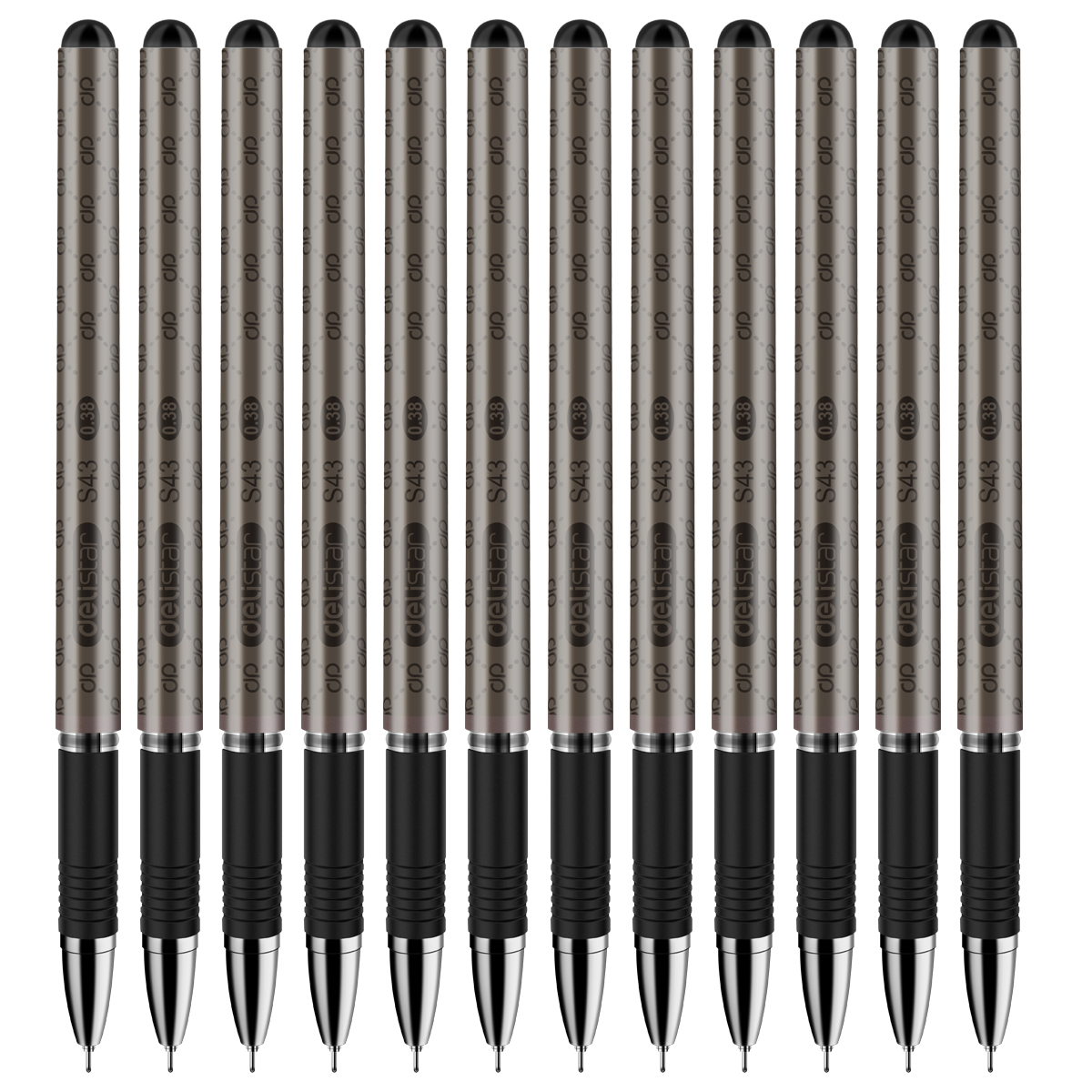 得力S43签字笔中性笔水笔0.38mm12支/盒(单位:盒)黑色