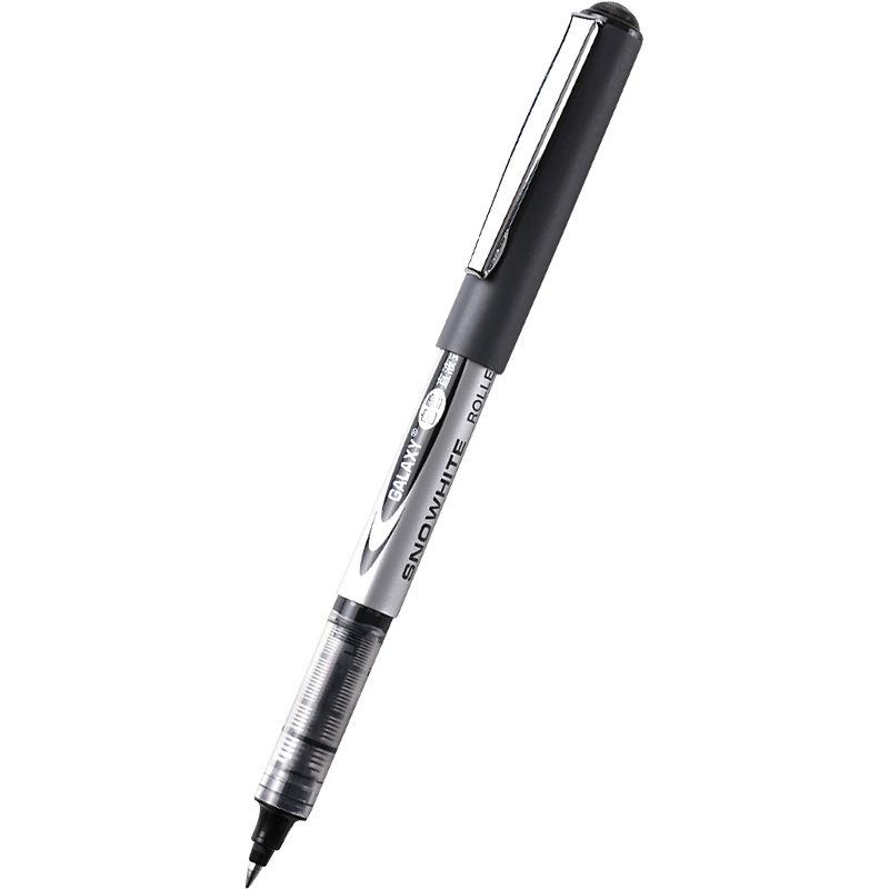 白雪 SNOWHITE PVR-155 黑色直液式走珠笔 签字笔 12支装（盒）