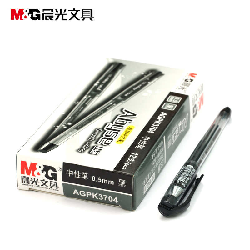 晨光 M&G AGPK3704 中性笔/水性笔/签字笔 0.5MM 12支装 黑色