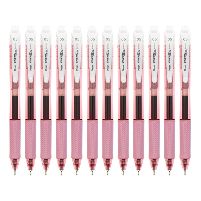 日本派通（Pentel）0.5mm中性笔BLN105 粉色笔杆/黑芯(支)