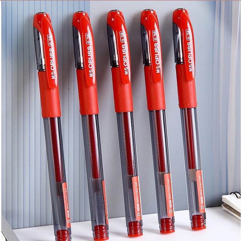 晨光(M&G)文具0.38mm红色中性笔 全针管签字笔 拔盖办公水笔 12支/盒AGP632019(盒）