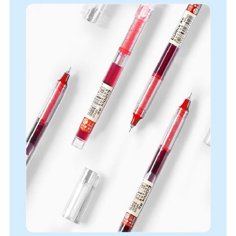 齐心(Comix )中性笔 全针管直液式走珠笔/速干墨水中性笔 0.5mm红 12支/盒RP625（盒）