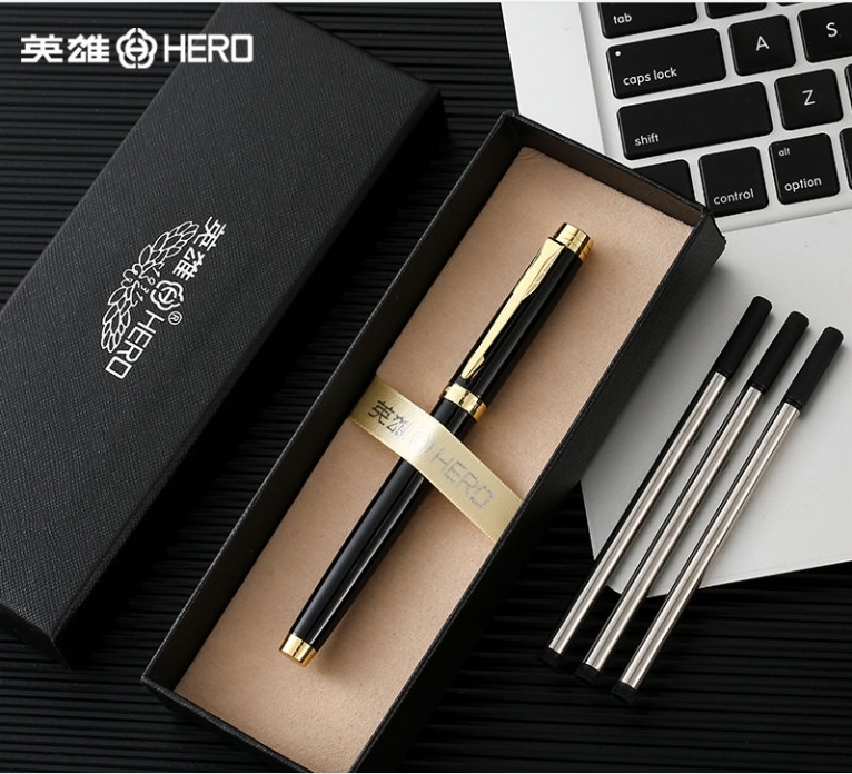 英雄（HERO）笔+3支笔芯+盒 签字笔(单位：套)