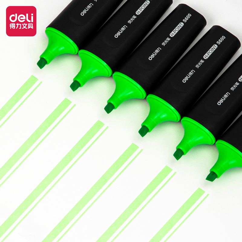 得力 S600 荧光笔 5.0mm 10支/盒 （单位：支） 绿