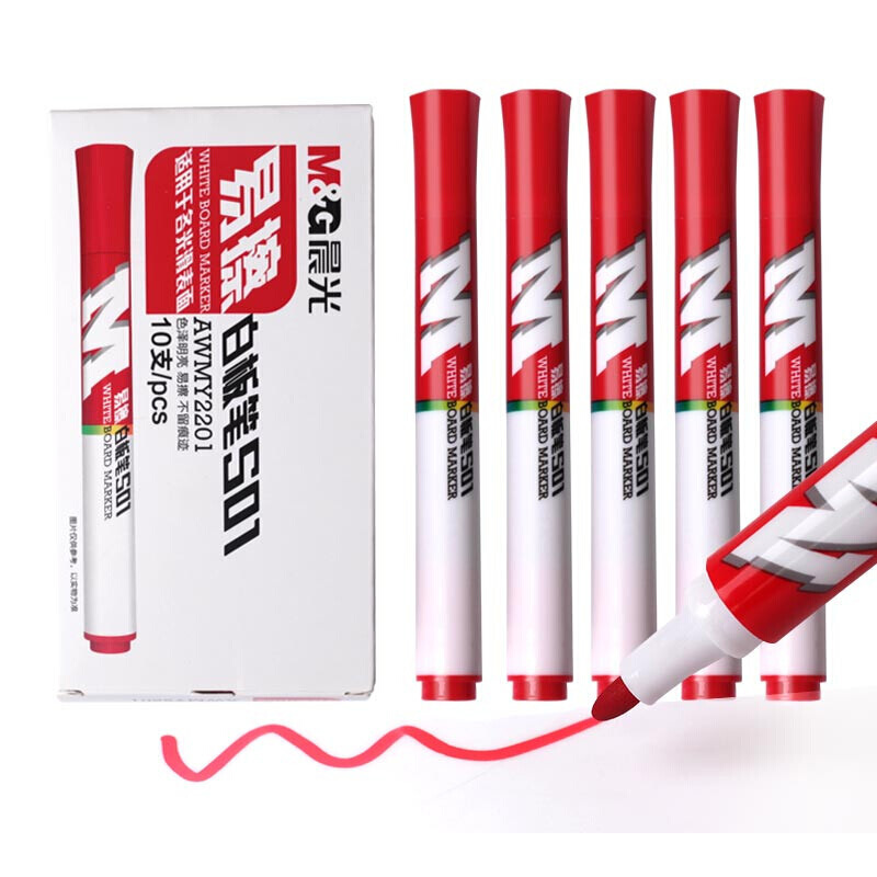 晨光AWMY2201白板笔10支/盒红色（单位：支）