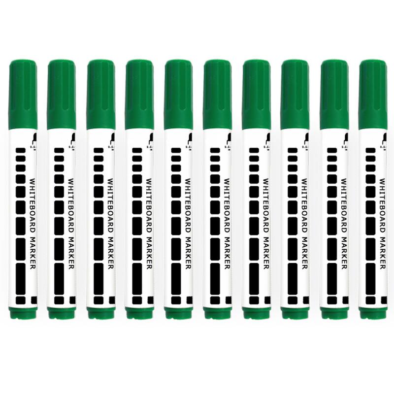 AUCS绿色10支/盒白板笔水性可擦易擦（盒）