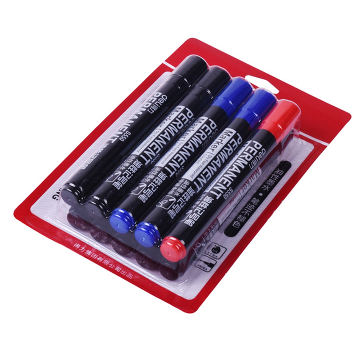得力 36019 卡装记号笔 1.5mm 10支/卡 （单位：卡） 红、蓝、黑