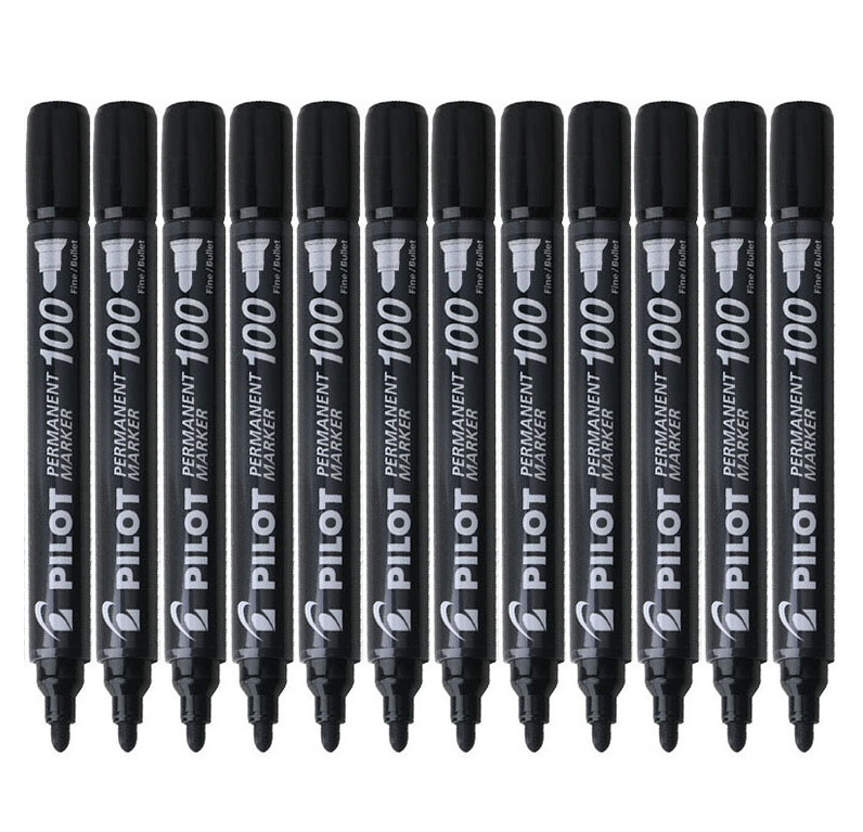晨光APMY2204记号笔粗头防水大容量不易掉色不可擦快递大头笔速干签到笔物流笔办公用品 黑色（盒）