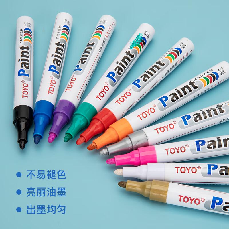 TOYO （东洋）SA101、油性、油漆笔、记号笔、轮胎笔、签到笔、多色可选 、马克笔、12支装/盒/ 红色(盒）