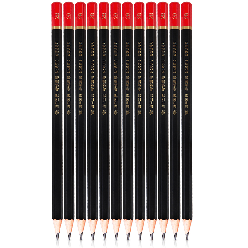 得力58119-2B铅笔(红)(12支/盒)（单位：盒）