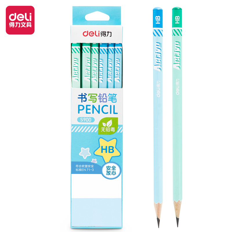 得力S900铅笔(蓝)12支/盒 24盒/包(单位:包)