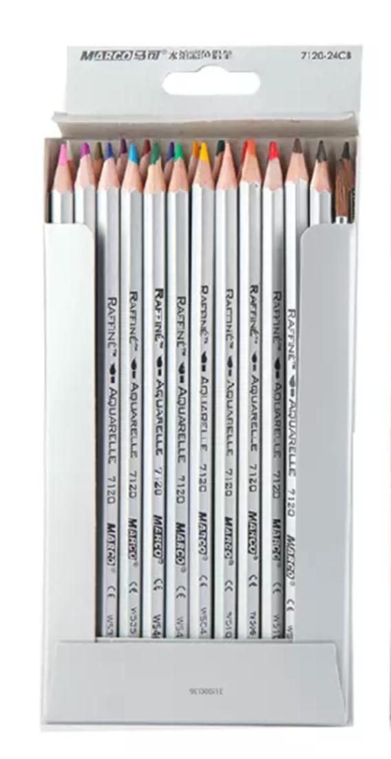 马可7120-24CB水溶性24色彩色铅笔/填色笔/彩铅（单位：盒）