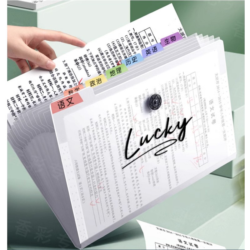 金华Lucky 透明资料册风琴包文件袋 8层(可装180张) 单位：个