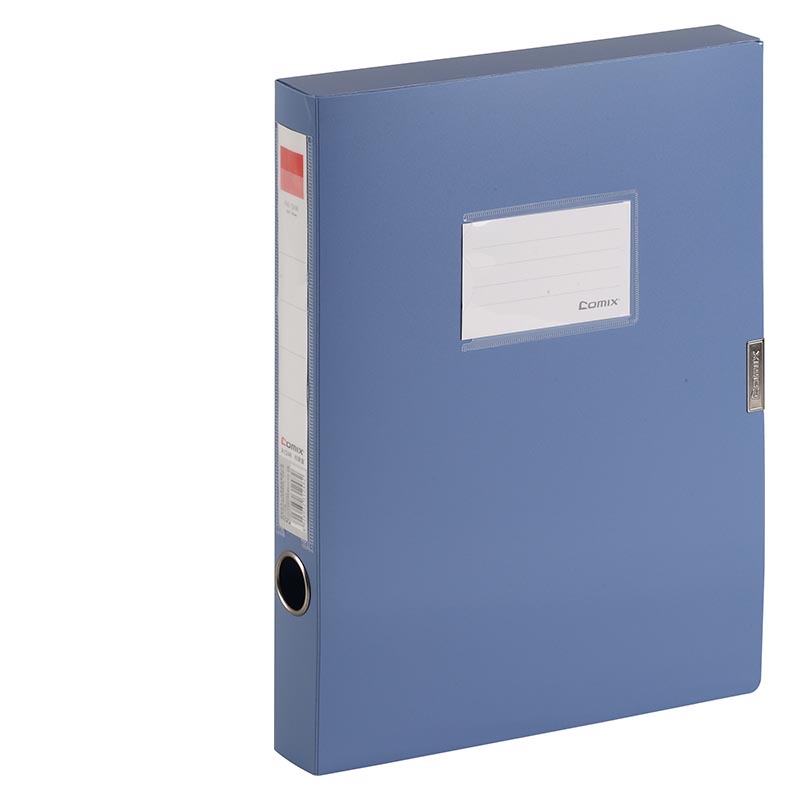 齐心(Comix)A1248-10加厚档案盒A4文件盒粘扣10个装35mm 蓝色（件）
