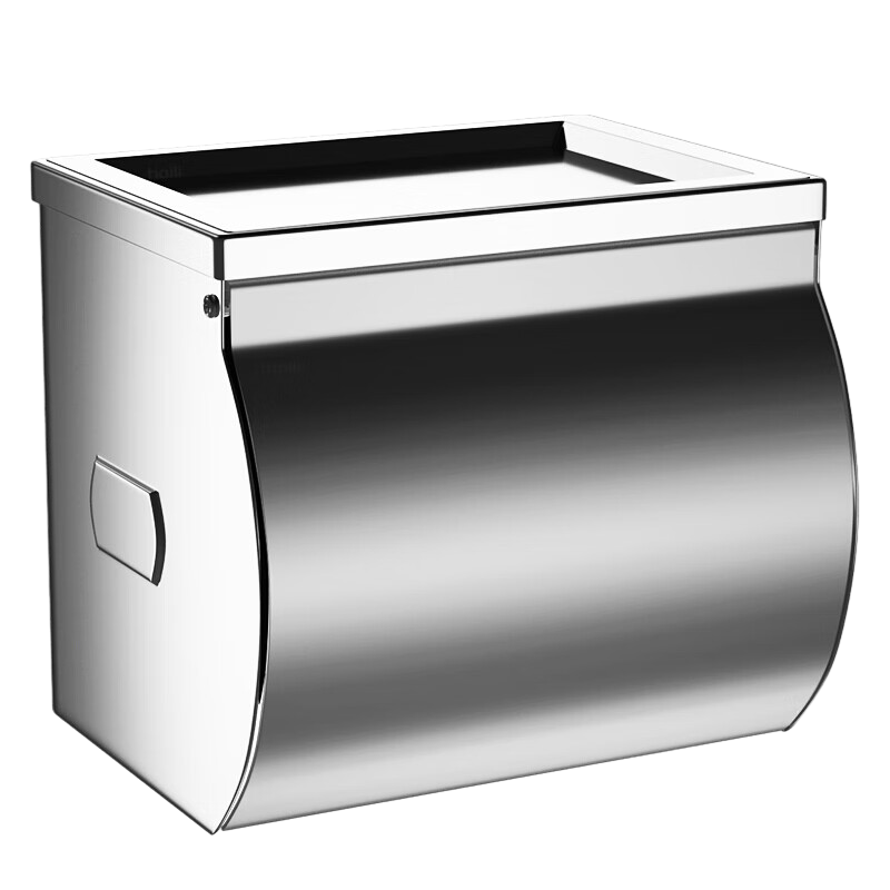 海立卫生间厕所纸巾盒免打孔304不锈钢卷纸厕纸盒抽纸手机置物架（单位：个）