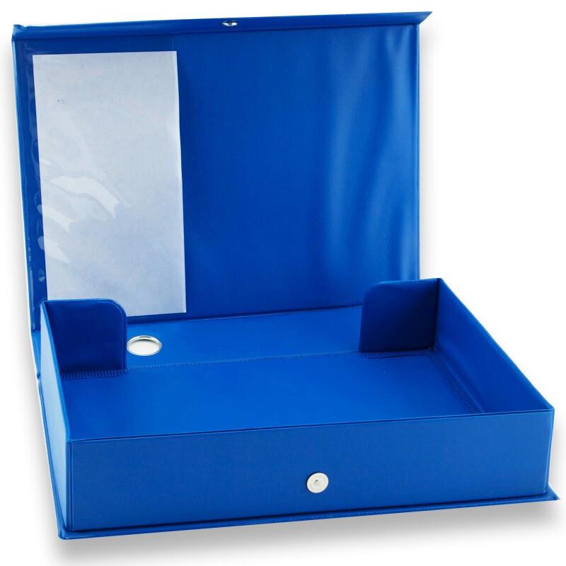 广博(GuangBo) WJ6756 A4/3寸(不配夹)皮质 磁扣档案盒 (计价单位：个) 蓝色