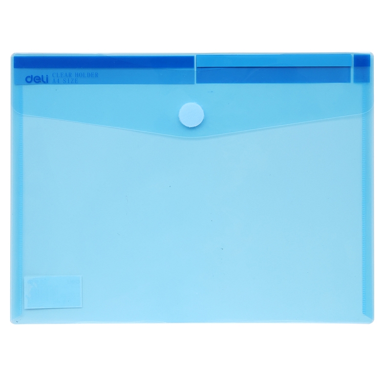 得力5504文件袋A4 PP材质蓝色12只/包 （单位：包）