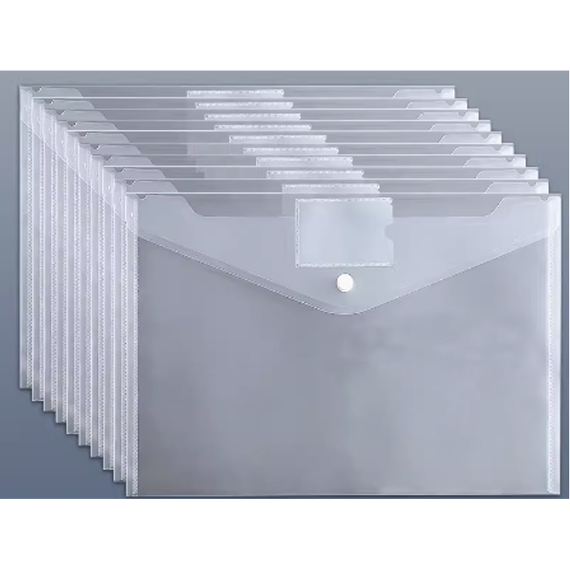 国产 A4文件袋透明塑料 235*335mm 加厚透明上标签款 10个/包 （单位：包）