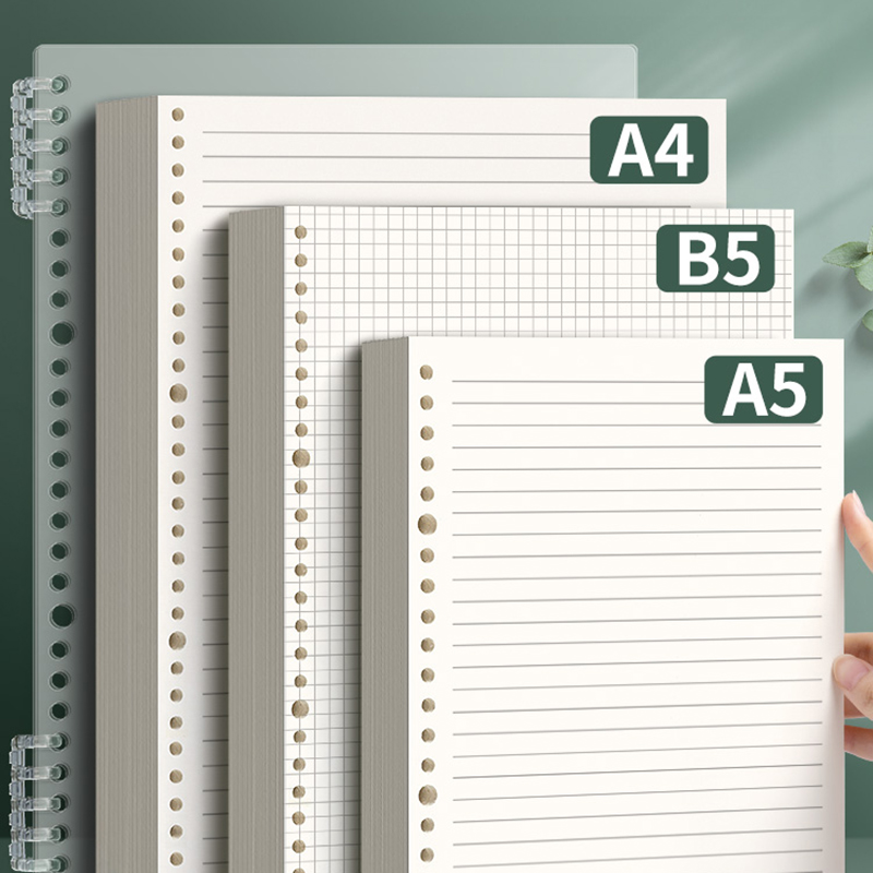 绿文笔记本替芯活页纸A4空白内芯5本300张（单位：组）