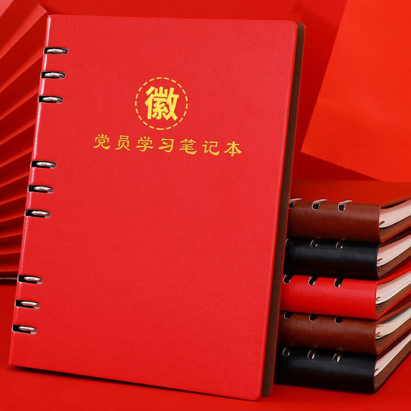 朗捷（longe） 党员学习笔记本活页 B5红色-党员本（本）