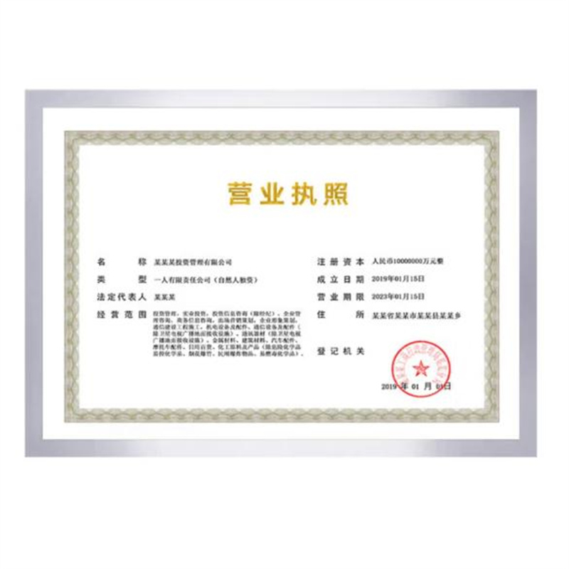 羽豪营业执照框保护套磁性展示贴挂墙免打孔横竖证件证书框325mm*238mm（个）