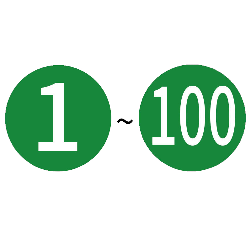 意得洁 15*15 1-100 数字号码磁力磁吸贴片 标签（单位：套）绿底白色