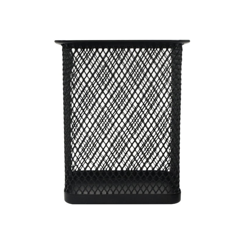 史泰博LD01-39-1丝网笔筒黑色方形8*8*9.8cm(个)