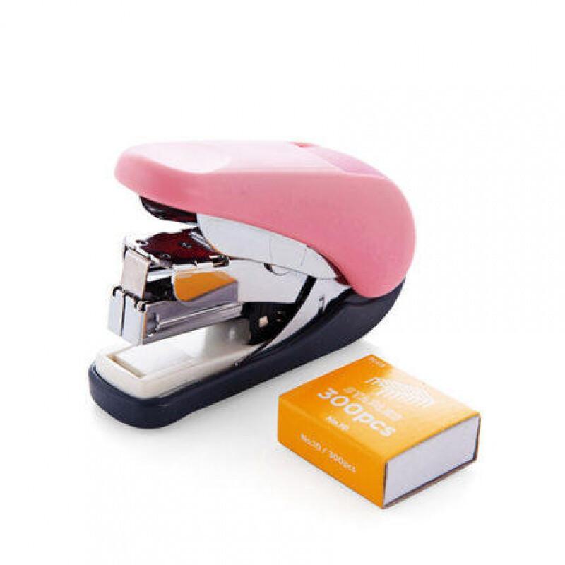普乐士 订书机10#省力型平针 小号便携手握式 粉色（个）