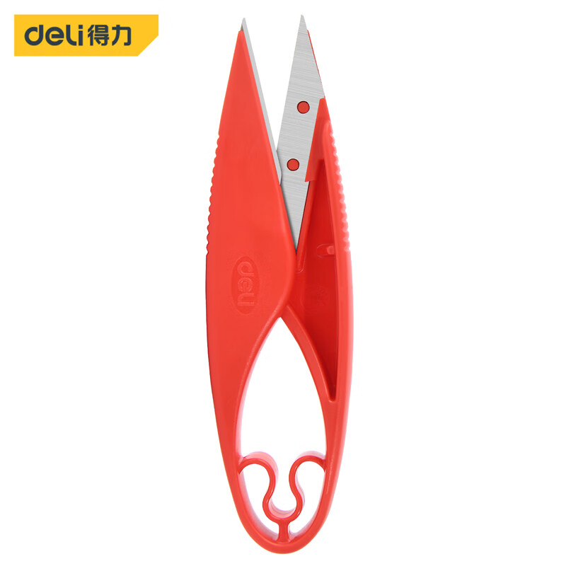 得力工具DL358201Z双刃纱剪110mm可换刀片(红)(把)