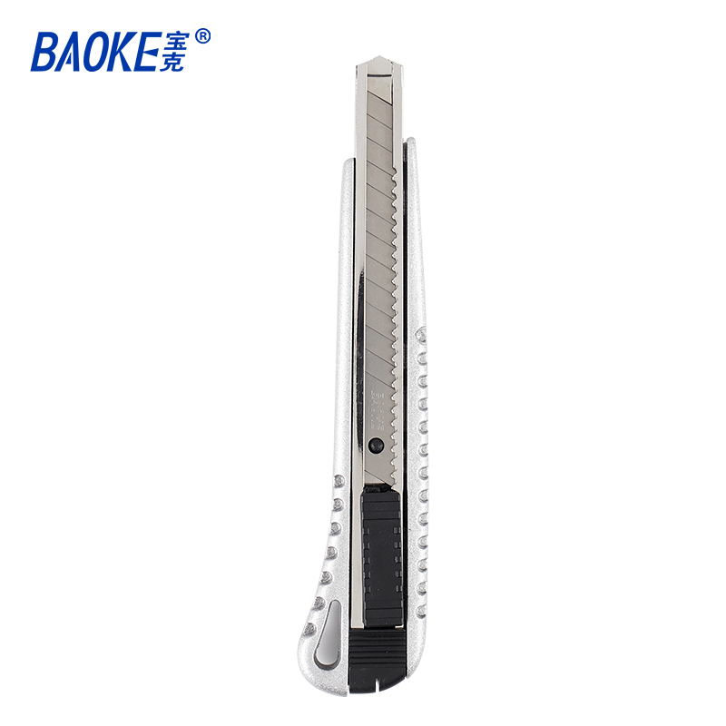宝克（BAOKE）UK1402金属美工刀自锁功能安全美工刀银色2支（单位：组）