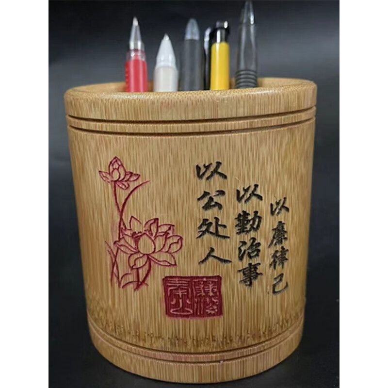 国产定制竹雕笔筒 起订量100（个）