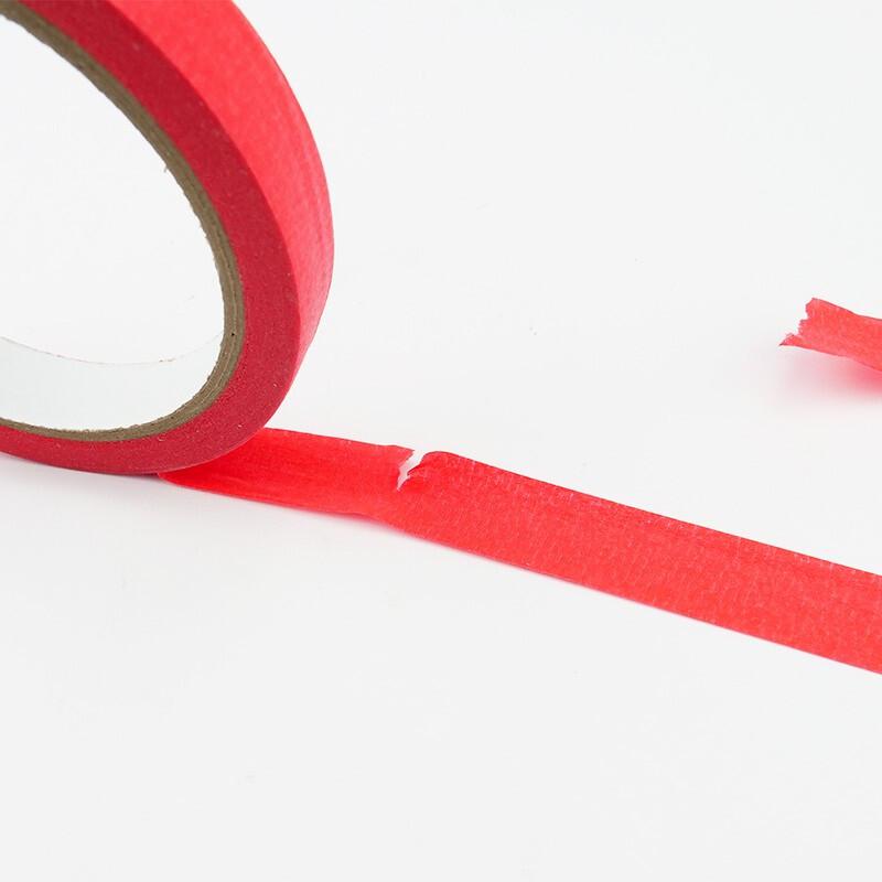冰禹 BYyq-165 彩色美纹纸胶带 包装装修遮蔽带无痕纸 喷漆打包胶带  红色10mm*20m(10卷)（个）